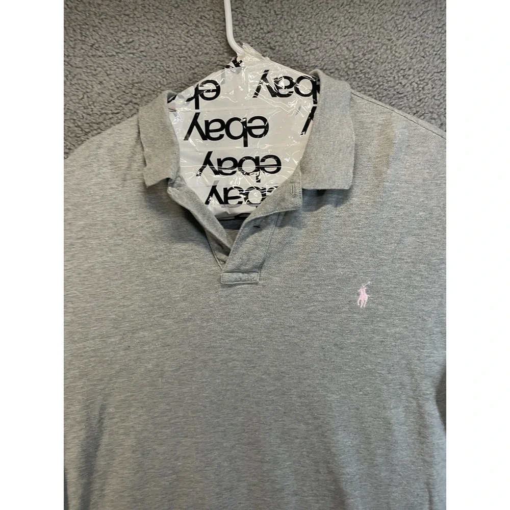 Polo Ralph Lauren Long Sleeve  Polo Shirt Grey Mens 2XL‎ XXL